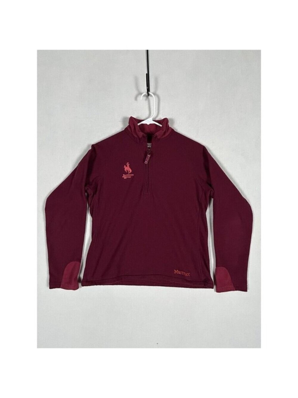 Marmot 1/4 Zip Fleece Pullover Womens Medium Red Hiking Long Sleeve Jackson Hole